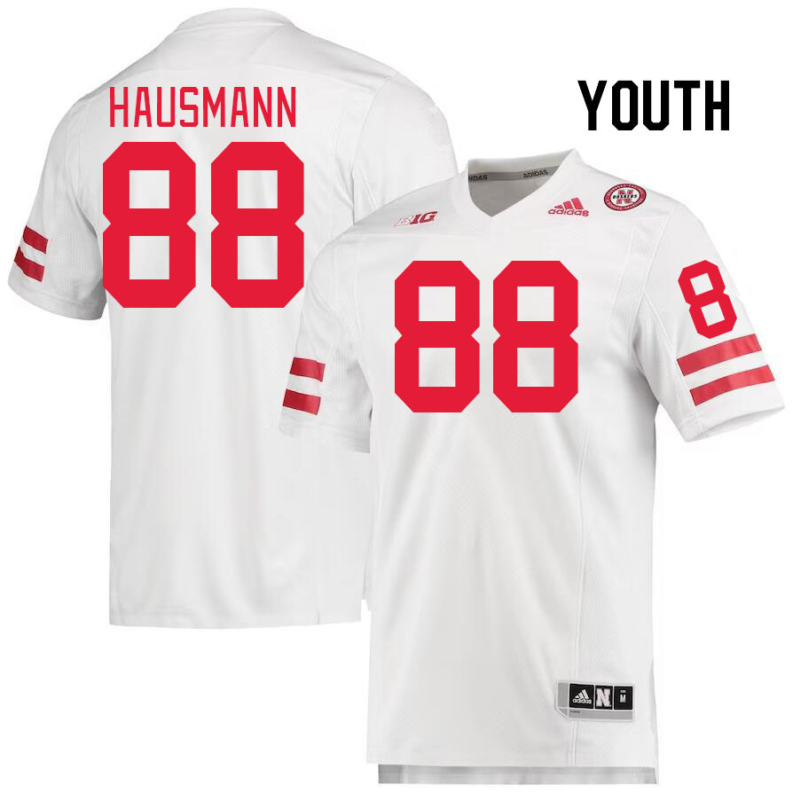 Youth #88 Cooper Hausmann Nebraska Cornhuskers College Football Jerseys Stitched Sale-White